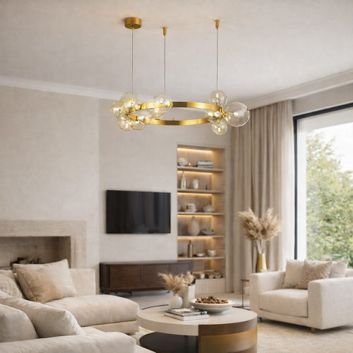 SL1165.303.15 Светильник подвесной ST-Luce Бронза/Коньячный G4 15*5W НЕКТОН