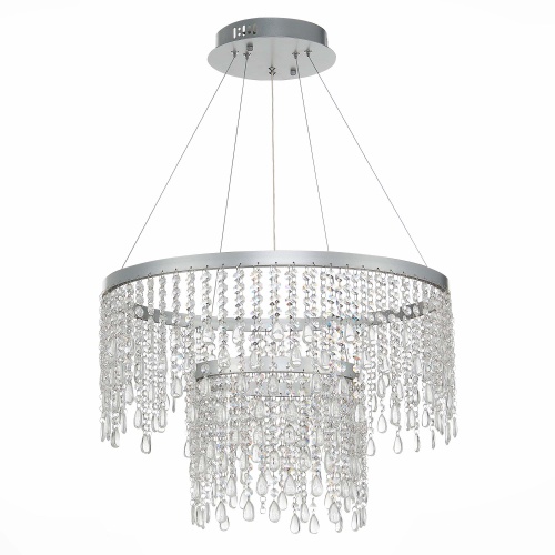 SL6201.103.55 Люстра подвесная ST-Luce Серебристый/Прозрачный LED 1*55W 3000K/4000K/6000K VEGA