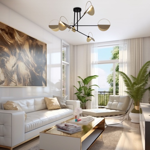 Потолочный светильник Eurosvet 70148/6 черный/золото Smart