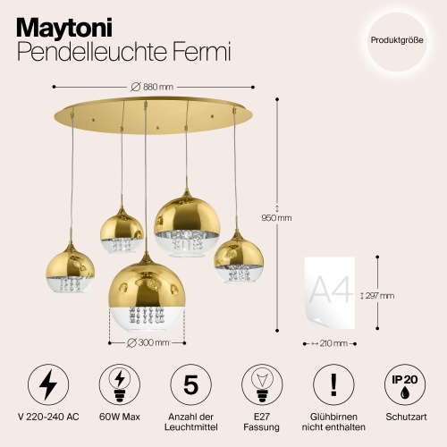Подвесной светильник Maytoni P140-PL-170-5-G