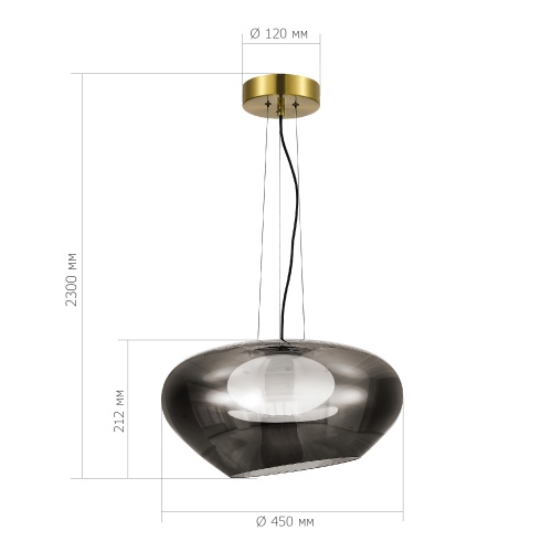SL6019.313.01 Светильник подвесной ST-Luce Латунь/Дымчатый, Белый LED 1*20W 3000K ФОРЕЙ