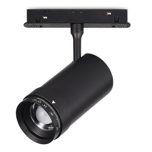 ST357.436.12 Магнитный трековый светильник ZOOM Черный LED 1*12W 3000K Lm Ra90 10-55° IP20 D50xH160 SKYLINE 48