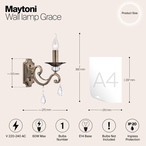 Настенный светильник (бра) Maytoni RC247-WL-01-R
