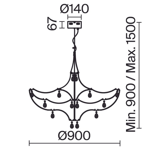 Подвесной светильник Freya FR6138PL-L30BS