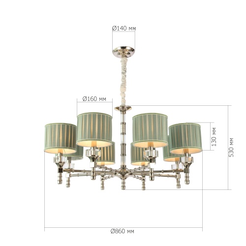 SL1121.103.08 Люстра подвесная ST-Luce Никель/Оливковый E14 8*40W OLEO