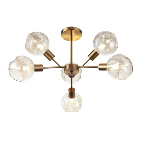 Уценка SLE155302-06 Светильник потолочный Античная медь/Янтарный E14 6*60W GENTORE