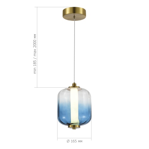 SL1193.323.01 Подвес ST-Luce Латунь/Голубой LED 1*10,8W 3000K SUMMER