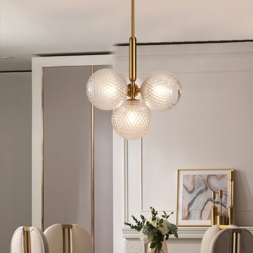 Подвесной светильник RAFFIN 4 Transparent Gold 255229-26