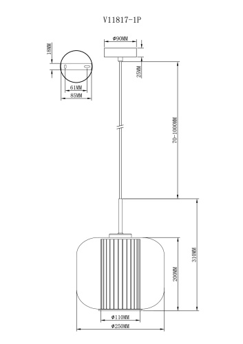 Светильник подвесной Moderli V11817-1P Ember