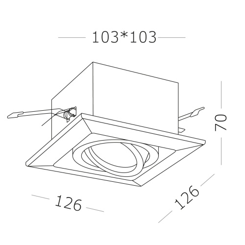 ST250.148.01 Св-к встр. Черный GU10 1*50W  L126xW126xH70 220V Без ламп Встраиваемые светильники