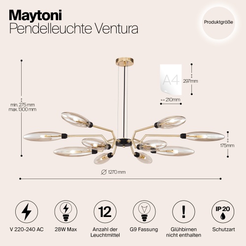 Подвесной светильник Maytoni MOD012CL-12G