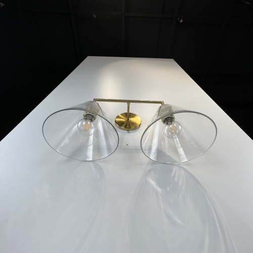 Бра Rh Utilitaire Funnel Shade Double Sconce Brass от Imperiumloft 123267-22