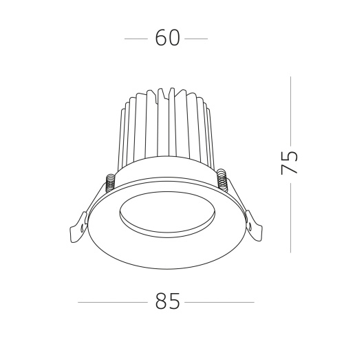 ST703.438.10 Св-к встр. Черный LED 1*10W 3000K 900Lm Ra>90 38° IP20 D85xH75 170-240V Встраиваемые светильники