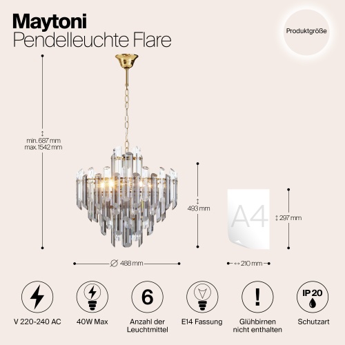 Подвесной светильник Maytoni DIA200PL-06G