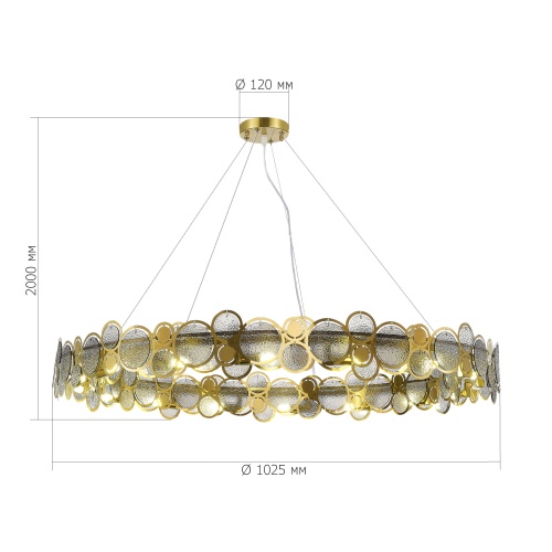 SL6133.313.16 Светильник подвесной ST-Luce Латунь/Дымчатый G9 LED 16*5W 4000K SWATCH