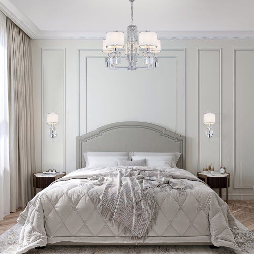 Настенный светильник Eurosvet 10099/1 хром/прозрачный хрусталь Strotskis (новый абажур)