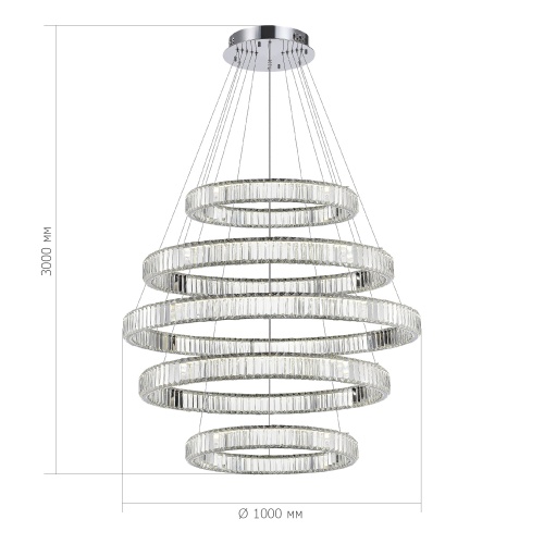 SL1622.103.05 Люстра подвесная ST-Luce Хром/Прозрачный LED 1*255W 4000K TIVOLI