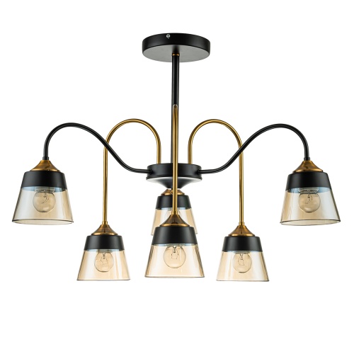 Светильник на штанге Escada 1147/6P E27*40W Black/Brass