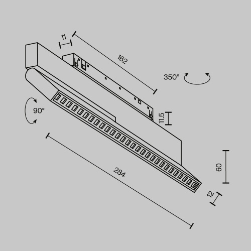Трековый светильник Technical TR242-4-12WTW-DSZ-B