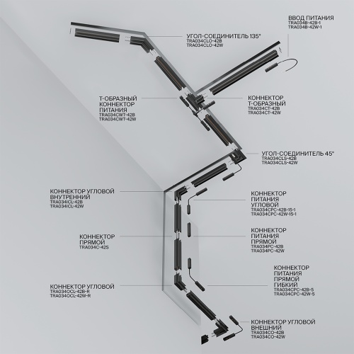 Шинопровод встраиваемый Technical TRX034-423.12B