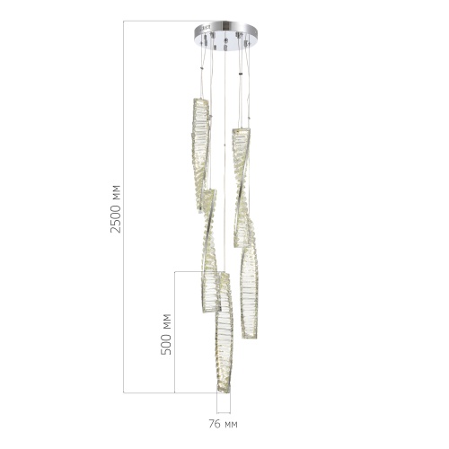 SL6205.103.05 Светильник подвесной ST-Luce Хром/Прозрачный LED 1*55W 4000K ELICA