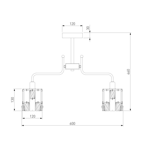 Потолочный светильник Eurosvet 10101/5 хром/прозрачный хрусталь Strotskis