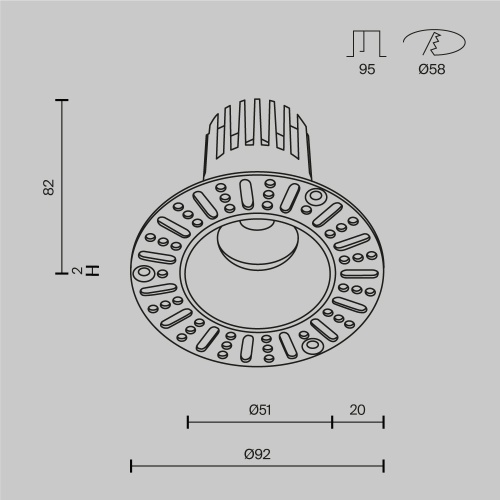 Встраиваемый светильник Technical DL124-10W-4K-TRS-B