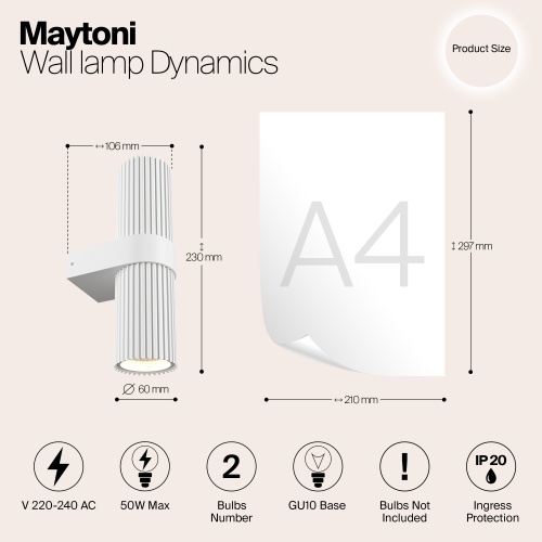 Настенный светильник (бра) Maytoni MOD326WL-02W