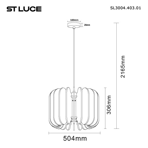 SL3004.403.01 Светильник подвесной ST-Luce Черный/Синий E27 1*60W SENTITO