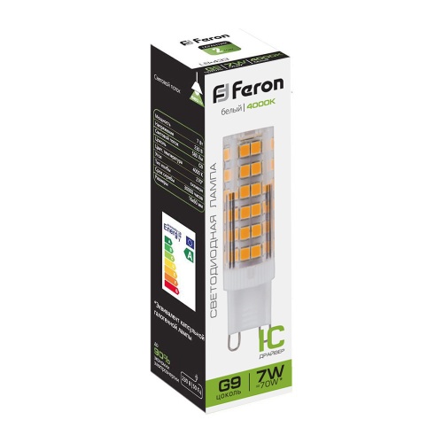 Лампа светодиодная FERON LB-433 7W 230V G9 4000K