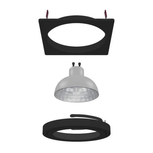 Врезной светильник Favourite 4646-1C, врезной светильник, L92xW92xH28, cutout:D80, 1xGU10x35W, IP20, excluded