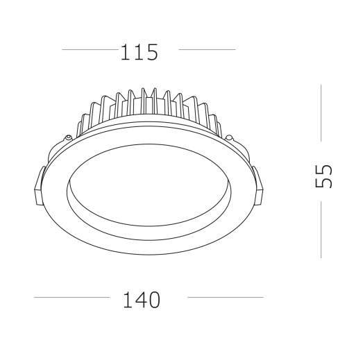 ST752.538.18 Св-к встр. Белый LED 1*18W 3000K 1 440Lm Ra80 100° IP44 D140xH52 100-240VV Встраиваемые светильники