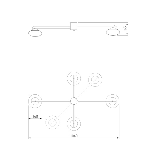 Потолочный светильник Eurosvet 70220/6 черный Smart