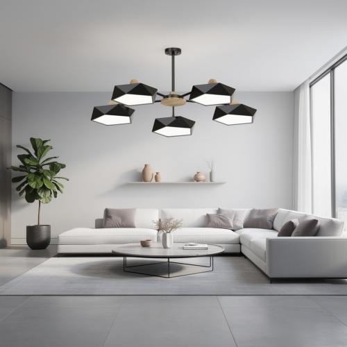 Люстра на штанге GEOMETRIC CH 5 Black 186749-26