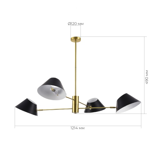 SLE1253-343-04 Светильник подвесной Латунь/Черный, Белый E14 4*60W NORBI