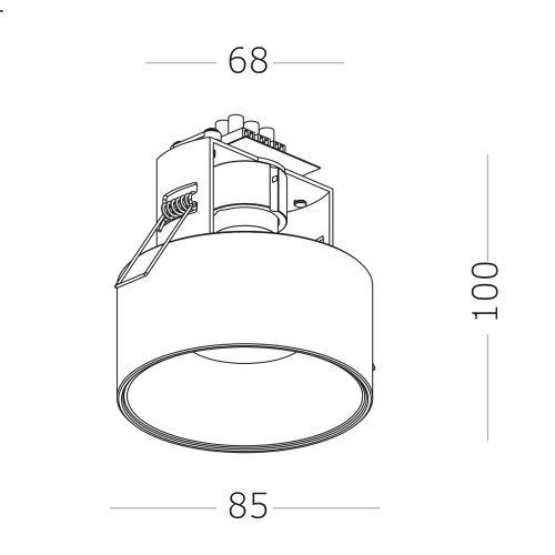 ST260.508.01 Св-к встр. Белый GU10 1*50W IP20 D85xH104 220V Без ламп Накладные светильники