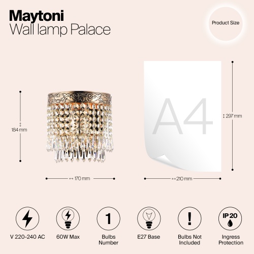 Настенный светильник (бра) Maytoni DIA890-WL-01-G