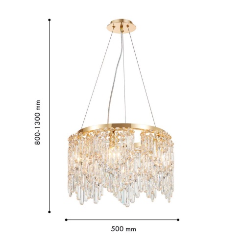 Подвесная люстра Favourite 4724-6P, подвесная люстра, D500xH800/1300, 6xE14x40W, excluded