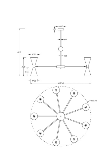 Подвесной светильник Maytoni MOD108PL-18WG