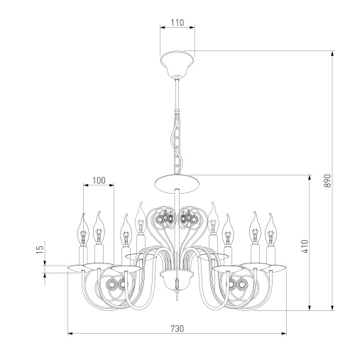 Подвесной светильник Eurosvet 60018/8 белый с золотом