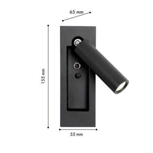 Настенный светильник techno-led Favourite 4494-1W, настенный светильник, D65xW55xH155, LEDx3W, 200LM, 4000K, included, switch