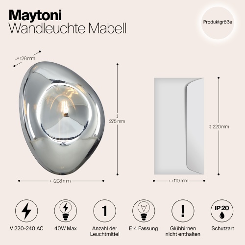 Настенный светильник (бра) Maytoni MOD306WL-01CH