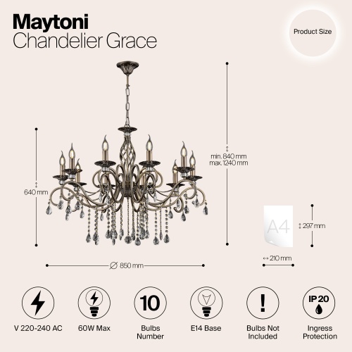 Люстра Maytoni RC247-PL-10-R