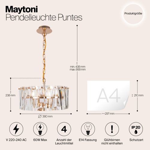 Подвесной светильник Maytoni MOD043PL-04G
