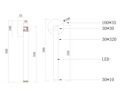 Бра Kink Light Эванте черный 08456W,19