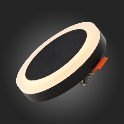 ST104.402.06 Светильник встраиваемый Черный LED 1*6W 3000K 468Lm Ra&gt;80 120° IP20 D110xH20 170-240V Встраиваемые светильники