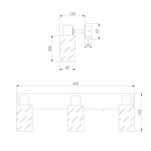 Настенный светильник Eurosvet 20090/3 черный/хром