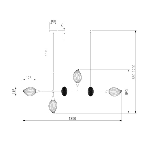 Подвесной светильник Eurosvet 30188/6 черный