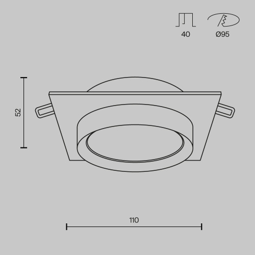 Встраиваемый светильник Technical DL086-GX53-SQ-W