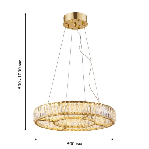 Подвесная люстра Favourite 4780-5P, подвесная люстра, D500xH650/1150, LEDx43W, 7200LM, 3000/4000/6500K, remote control, included